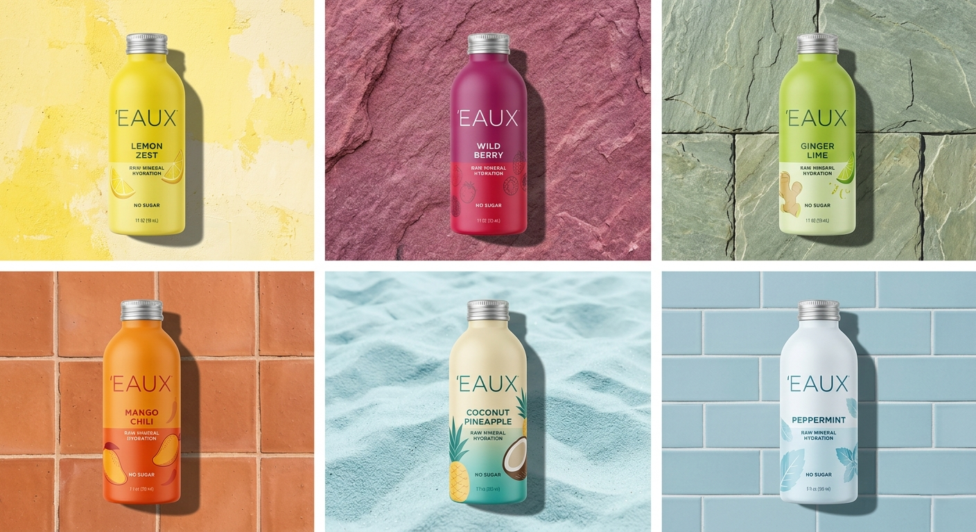 EAUX Hydration Bottles in 6 Flavors